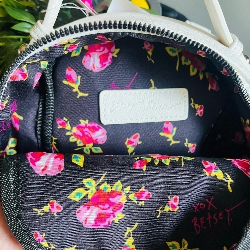 Betsey Johnson Pug Dog Mini Backpack Cream & Black | 3D Ears | NWT